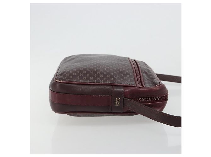 Céline Borsa a Spalla CELINE in Pelle Bordeaux Oro Auth ka4652 D'oro Bordò - vista 4