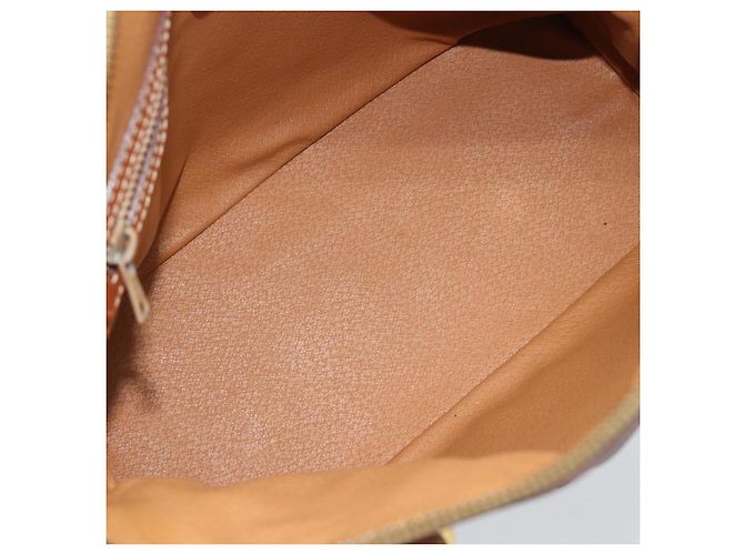 Céline Borsa CELINE Macadam Canvas PVC Pelle 2way Marrone Oro Auth 183051 D'oro - vista 16