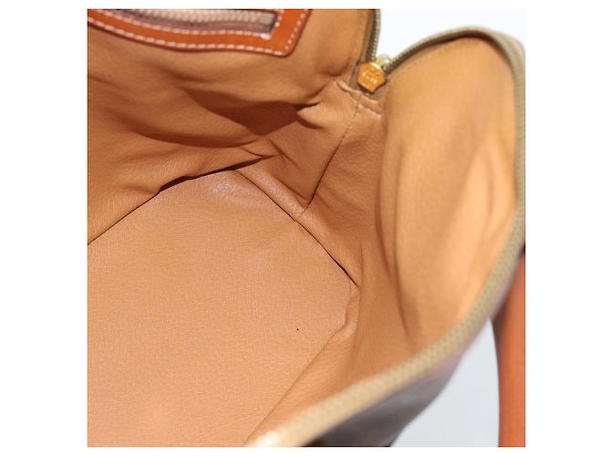 Céline Borsa CELINE Macadam Canvas PVC Pelle 2way Marrone Oro Auth 183051 D'oro - vista 17