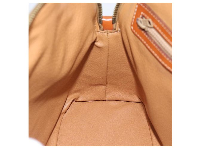 Céline Borsa CELINE Macadam Canvas PVC Pelle 2way Marrone Oro Auth 183051 D'oro - vista 18