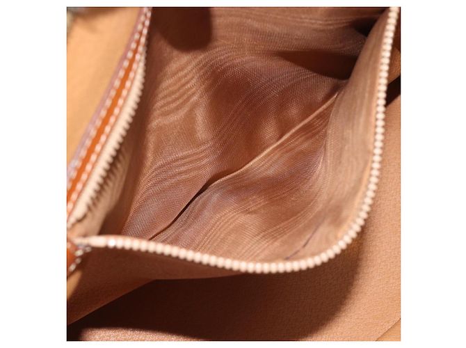 Céline Borsa CELINE Macadam Canvas PVC Pelle 2way Marrone Oro Auth 183051 D'oro - vista 20