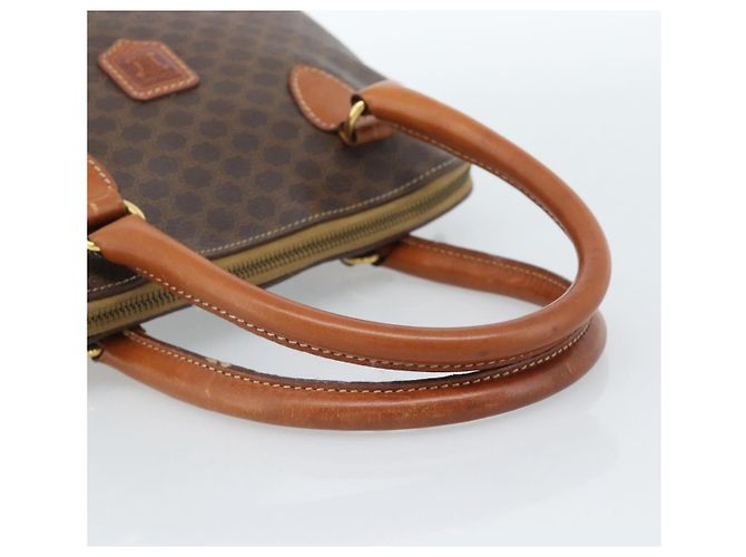 Céline Borsa CELINE Macadam Canvas PVC Pelle 2way Marrone Oro Auth 183051 D'oro - vista 7
