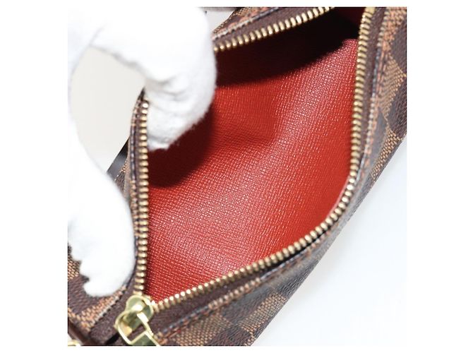 LOUIS VUITTON Damier Ebene Papillon Pouch LV Auth 182054 - vista 12