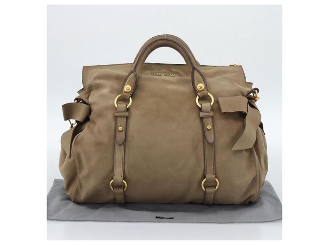 Borsa Miu Miu in scamosciato 2 modi Beige Oro Auth 183865V D'oro - vista 12