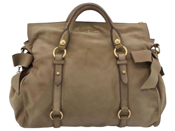 Borsa Miu Miu in scamosciato 2 modi Beige Oro Auth 183865V D'oro - vista 13