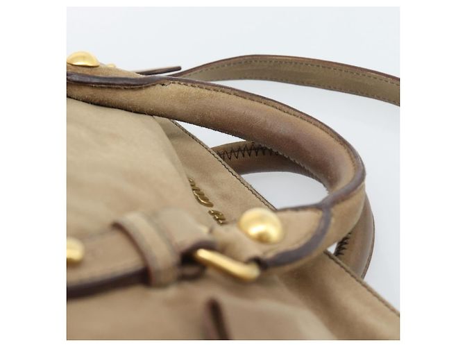 Borsa Miu Miu in scamosciato 2 modi Beige Oro Auth 183865V D'oro - vista 14