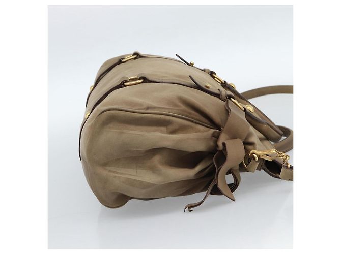 Borsa Miu Miu in scamosciato 2 modi Beige Oro Auth 183865V D'oro - vista 4