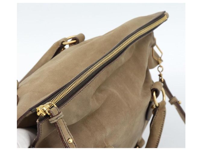 Borsa Miu Miu in scamosciato 2 modi Beige Oro Auth 183865V D'oro - vista 6