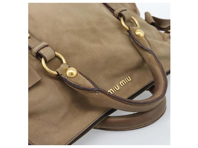 Borsa Miu Miu in scamosciato 2 modi Beige Oro Auth 183865V D'oro - vista 7