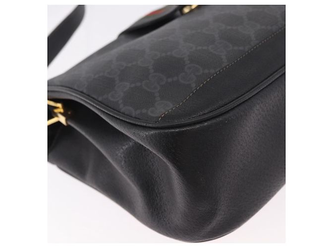 Borsa GUCCI GG Supreme Web Sherry Line PVC Nero Rosso 116 02 076 Auth 184484 - vista 10