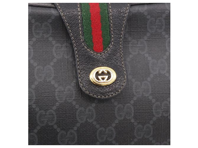 Borsa GUCCI GG Supreme Web Sherry Line PVC Nero Rosso 116 02 076 Auth 184484 - vista 14