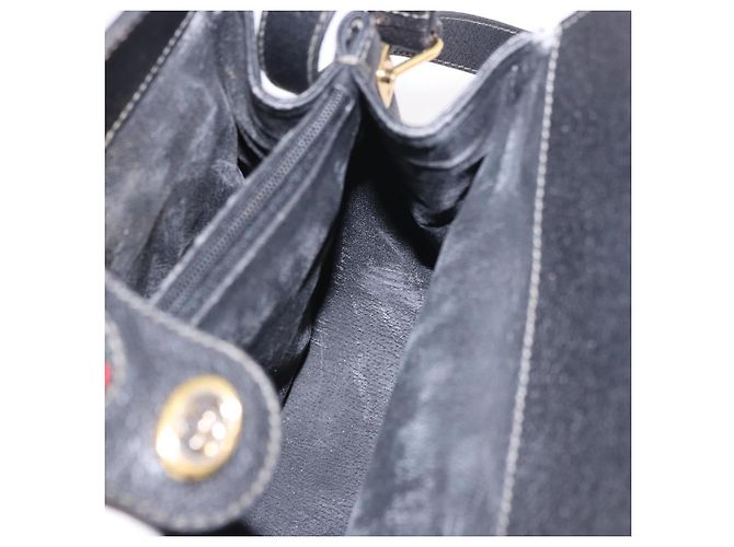 Borsa GUCCI GG Supreme Web Sherry Line PVC Nero Rosso 116 02 076 Auth 184484 - vista 20