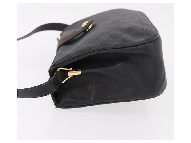 Borsa GUCCI GG Supreme Web Sherry Line PVC Nero Rosso 116 02 076 Auth 184484 - vista 5