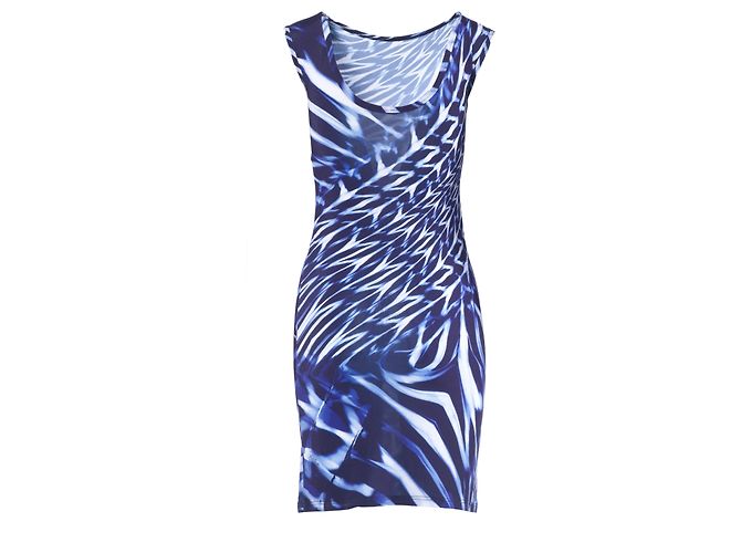 Vestido ajustado Roberto Cavalli con estampado abstracto azul - vista 3