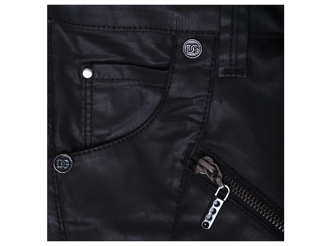Dolce & Gabbana Pantaloni biker in pelle nera Dolce&Gabbana con dettagli con zip Nero - vista 3