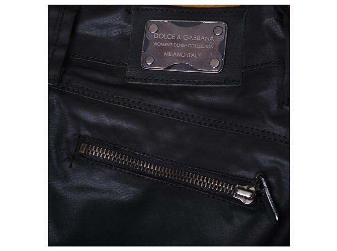 Dolce & Gabbana Pantaloni biker in pelle nera Dolce&Gabbana con dettagli con zip Nero - vista 5