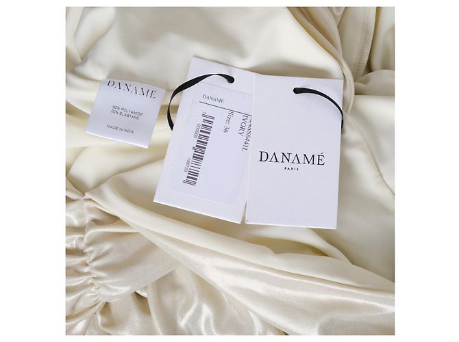 Autre Marque Mini-Kleid Danamé Metallic Ruched Cut-Out Gelb Hellbraun - Ansicht 10