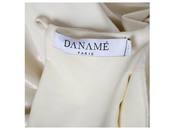 Autre Marque Mini-Kleid Danamé Metallic Ruched Cut-Out Gelb Hellbraun - Ansicht 9