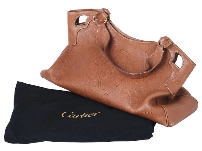 Marcello de Cartier Tasche aus braunem Leder, Größe Medium - Ansicht 10