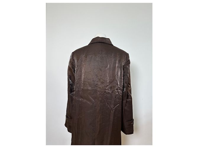 Vintage Givenchy Seidenmantel Dunkelbraun M - Ansicht 12