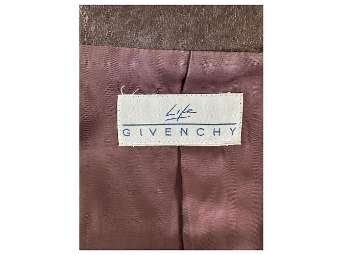 Vintage Givenchy Seidenmantel Dunkelbraun M - Ansicht 6