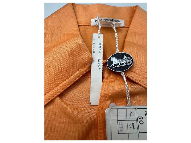 Céline Camicia in cotone vintage Celine Arancione Bottoni argento M - vista 10