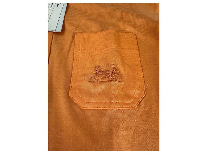 Céline Camicia in cotone vintage Celine Arancione Bottoni argento M - vista 11