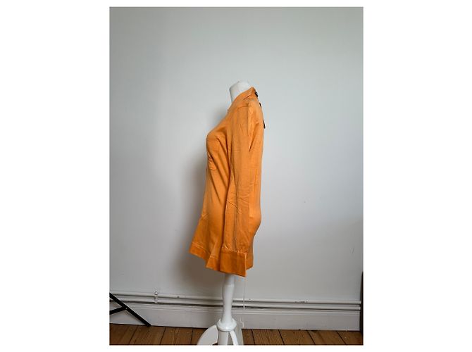 Céline Camicia in cotone vintage Celine Arancione Bottoni argento M - vista 2
