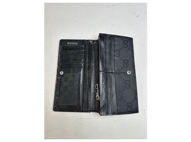 Vintage Gucci GG Supreme Geldbörse Schwarz Silber - Ansicht 3