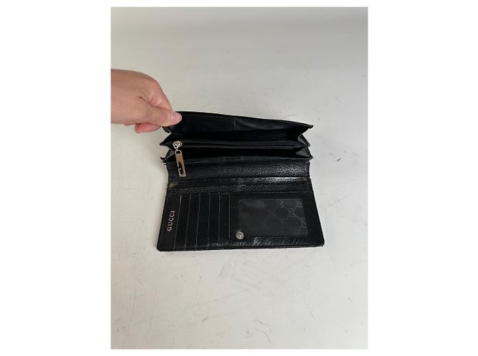 Vintage Gucci GG Supreme Geldbörse Schwarz Silber - Ansicht 5