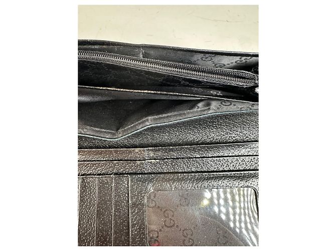 Vintage Gucci GG Supreme Geldbörse Schwarz Silber - Ansicht 6