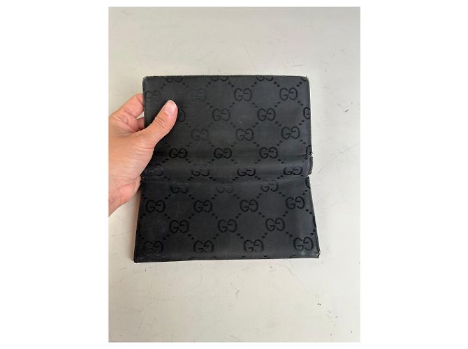 Vintage Gucci GG Supreme Geldbörse Schwarz Silber - Ansicht 7