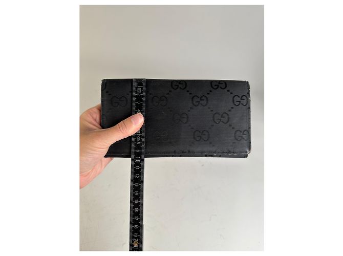 Vintage Gucci GG Supreme Geldbörse Schwarz Silber - Ansicht 9
