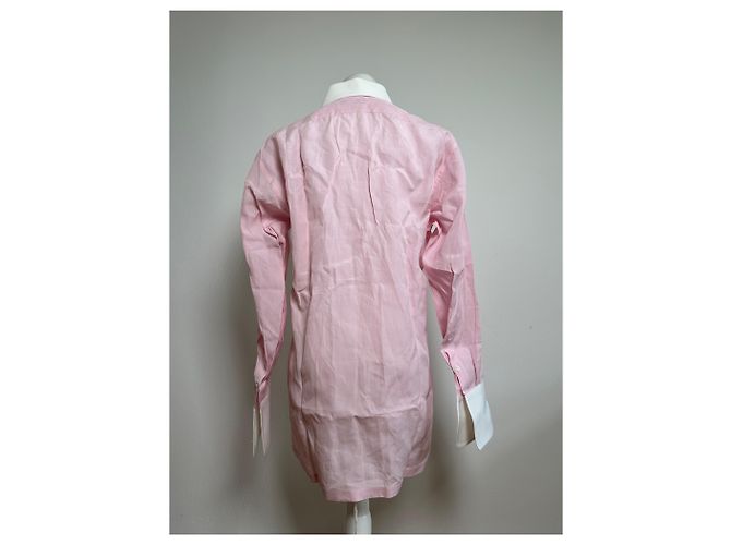 Camicia in cotone vintage Dior Rosa Bianco M - vista 11