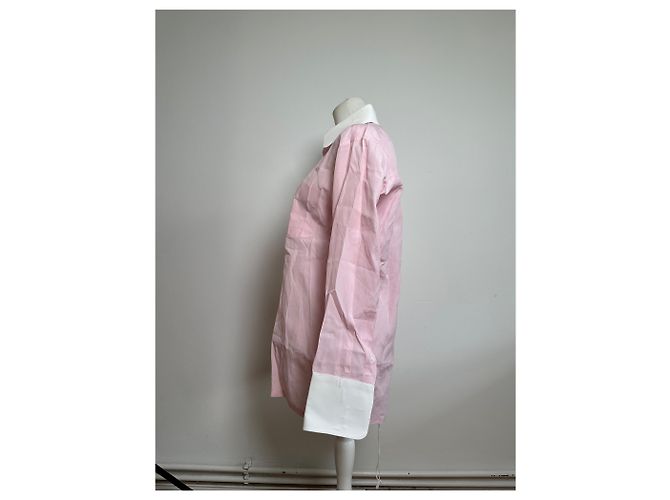 Camicia in cotone vintage Dior Rosa Bianco M - vista 3