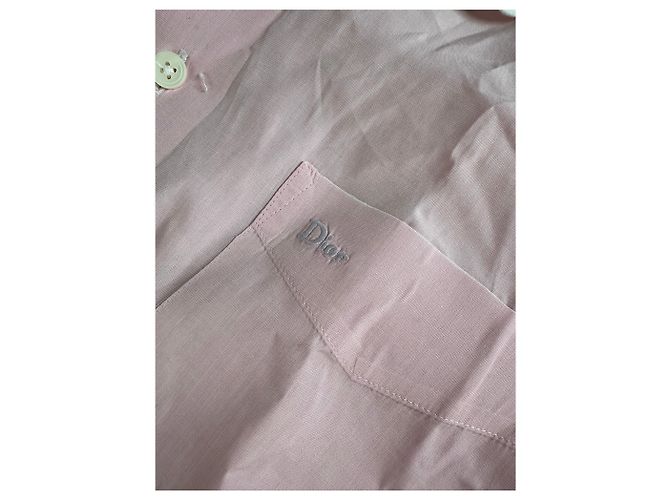 Camicia in cotone vintage Dior Rosa Bianco M - vista 5