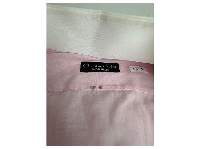 Camicia in cotone vintage Dior Rosa Bianco M - vista 7