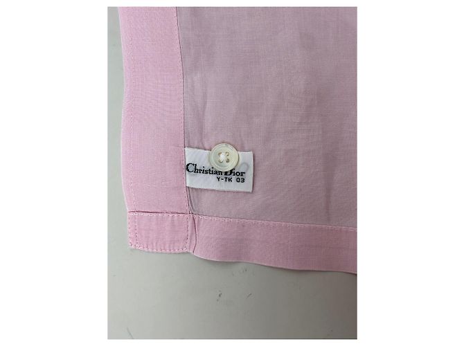 Camicia in cotone vintage Dior Rosa Bianco M - vista 9