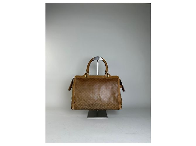 Edge Céline Vintage Celine Canvas Tote Bag Beige Braun Gold - Ansicht 14