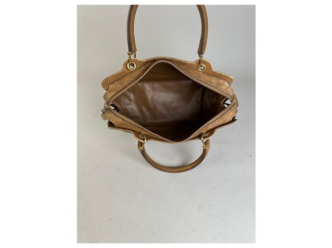 Edge Céline Vintage Celine Canvas Tote Bag Beige Braun Gold - Ansicht 3