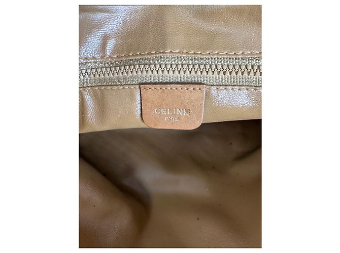 Edge Céline Vintage Celine Canvas Tote Bag Beige Braun Gold - Ansicht 5
