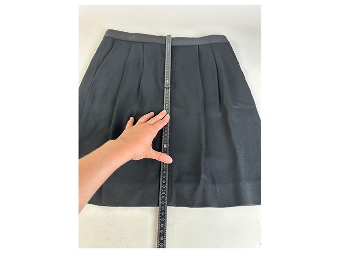 Céline Gonna vintage Celine in misto lana nera M Nero - vista 3