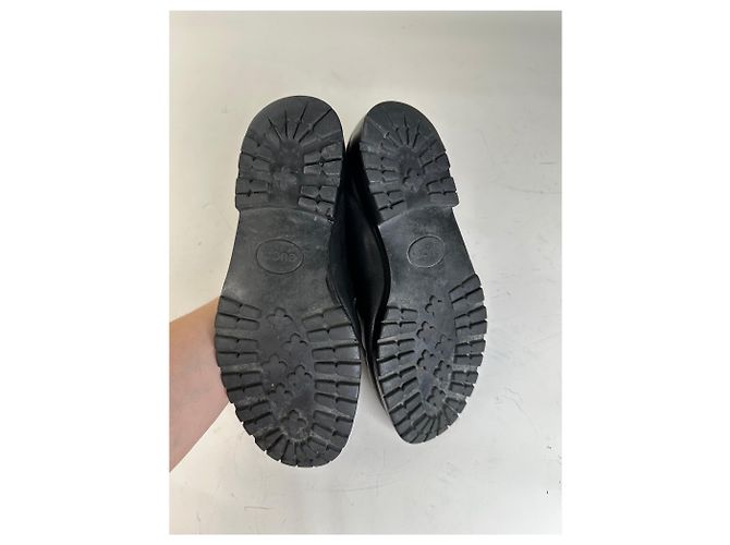 Mocassini Vintage Gucci in pelle nera e argento EU40.5 Nero - vista 10