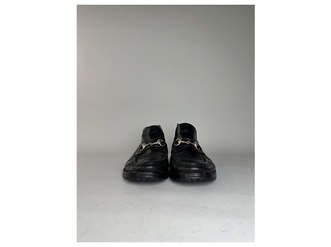 Mocassini Vintage Gucci in pelle nera e argento EU40.5 Nero - vista 6