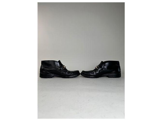 Mocassini Vintage Gucci in pelle nera e argento EU40.5 Nero - vista 9