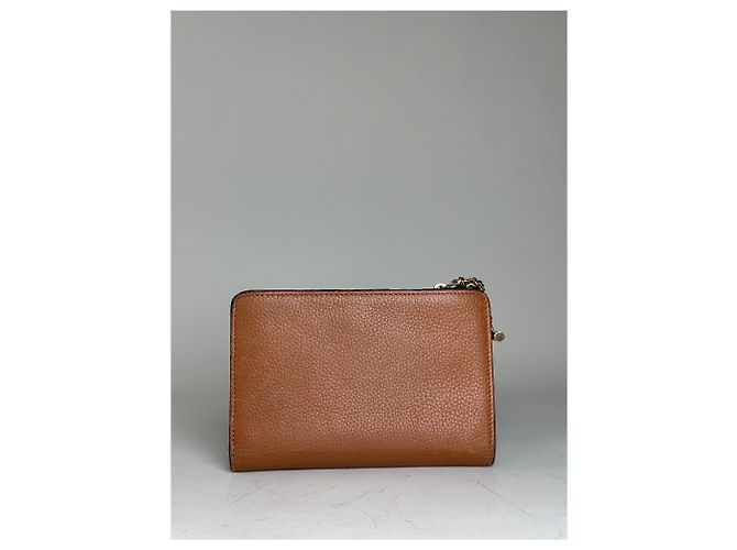 Chloé Vintage Chloe Pebbled Leather Wallet Tan Gold Camel - view 2