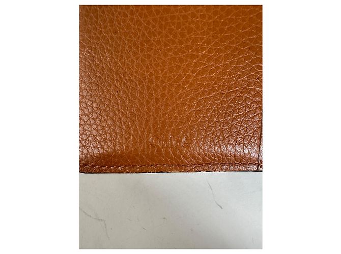 Chloé Vintage Chloe Pebbled Leather Wallet Tan Gold Camel - view 6