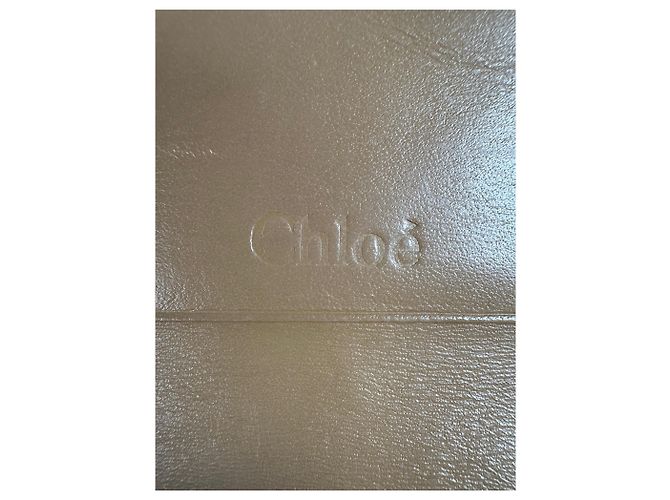 Vintage Chloé Textured Leather Wallet Yellow Gold - view 4