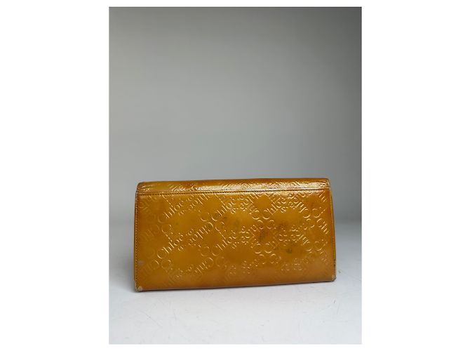 Vintage Chloé Textured Leather Wallet Yellow Gold - view 9