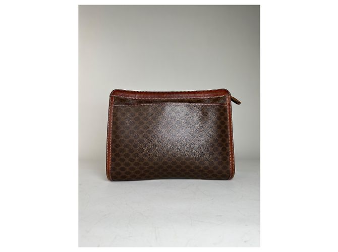 Céline Vintage Celine beschichtete Canvas Pouch Braun Rost Gold Kamel - Ansicht 2